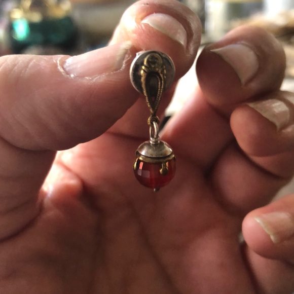 Semi precious stone drop earrings